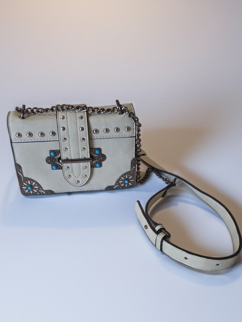 Venus Western Inspired Turquoise Look Floral Crossbody Bag